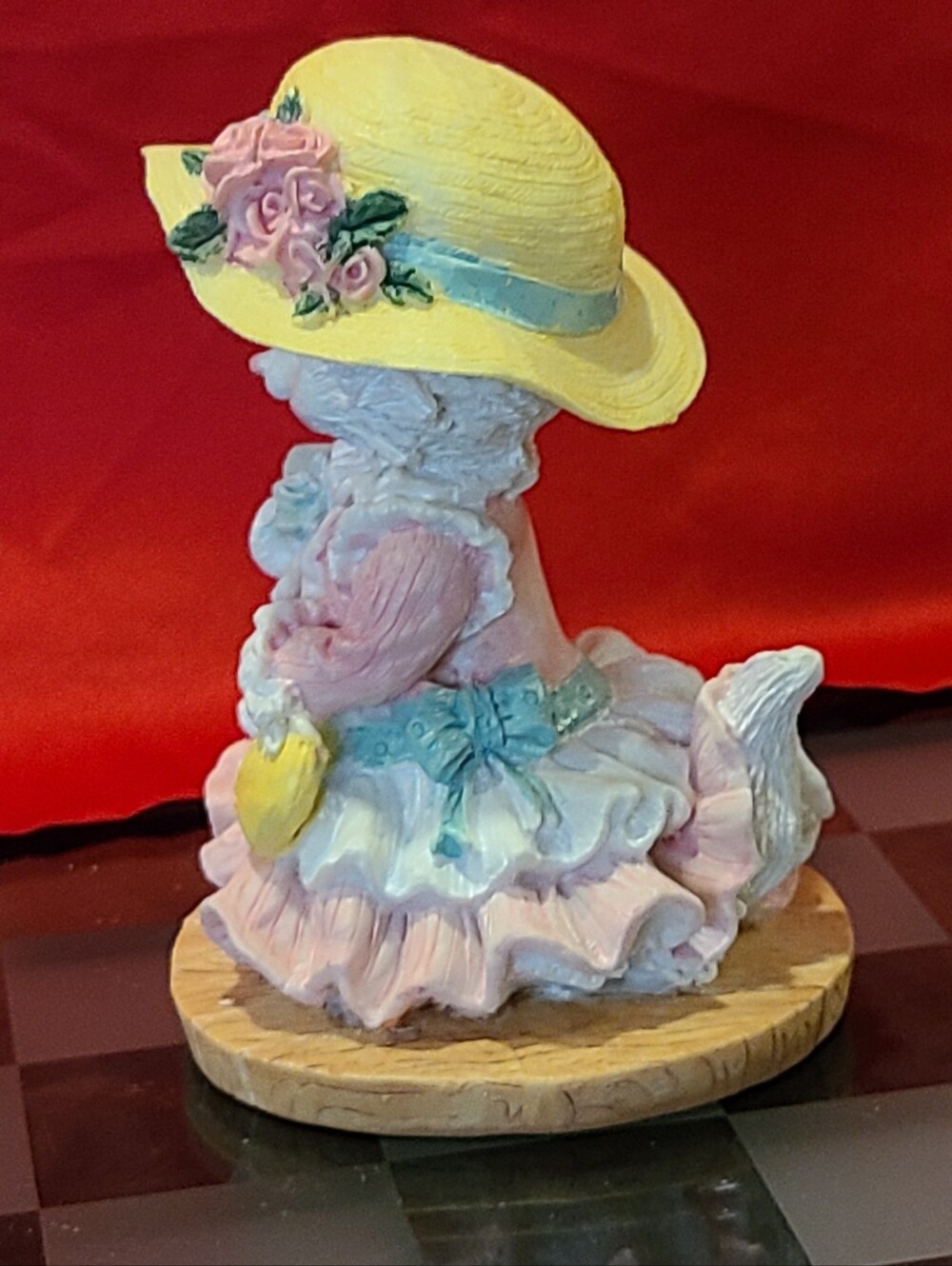 Yellow Hat Pink Kitty Figurine Home Accent - Picture 2 of 8